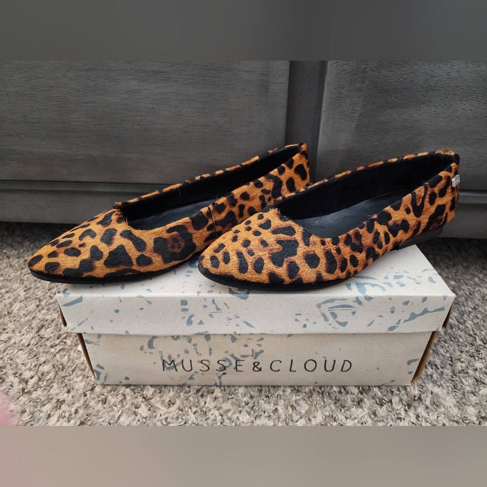 Musse & Cloud Leopard Print Women's Ballet Flats - Brown